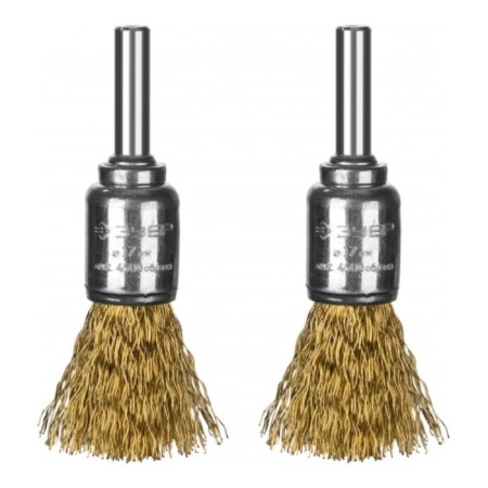 A set of brushes for a bison drill 35225-17-H2_z02, disk, twisted, steel, 0.3 mm, 17 mm, 2 pcs.