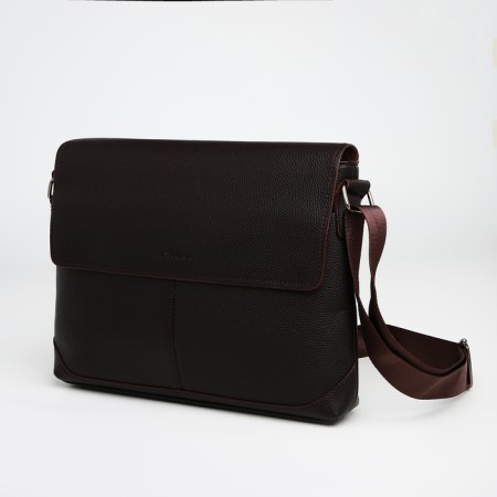 Male Business Bag, Textura, 2 external pockets, brown color-2