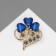 Brooch "Flower" Trilist, the color is blue in gold