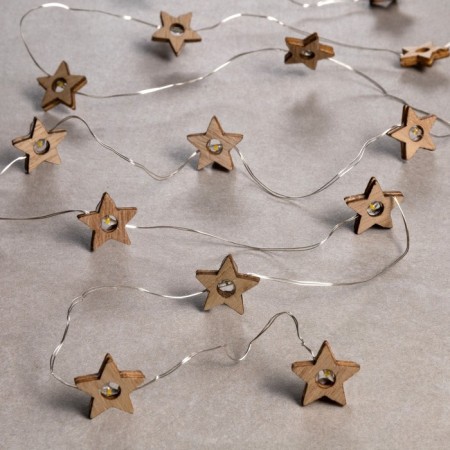 Garland “thread” 2 m dews with nozzles “stars”, IP20, silver thread, 20 LED, glow warm white, AAH2-1