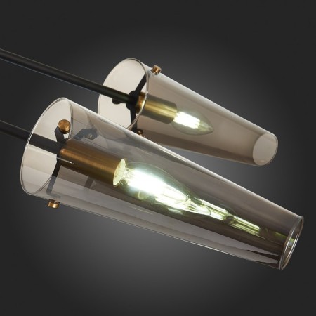 Ceiling lamp ST LUCE. SL1209.302.06. Morave. 6x40 watts, E14, 132x132x75.1 cm, bronze color, black-7