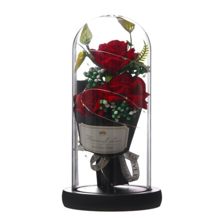 Nightnik Sobe "Bouquet of Red Roses" LED from batteries 3haaa 11x11x22 cm Risalux-6