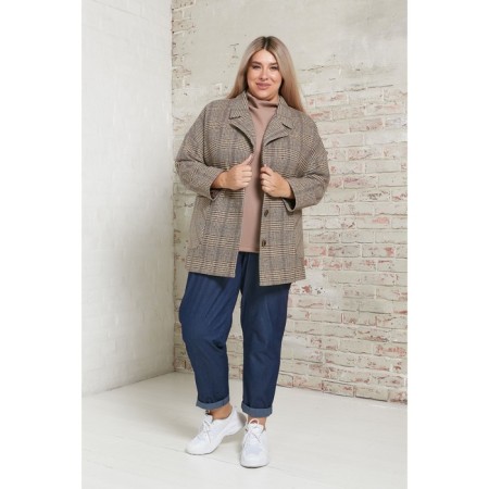 Female jacket, size 66, brown color-1