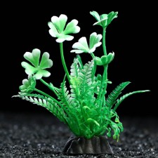 Artificial aquarium plant, 3 x 9 cm, green