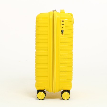 Small suitcase 20 "On a zipper, code castle, 4 wheels, yellow color-5