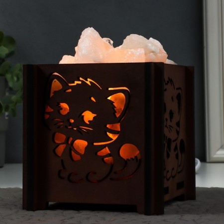 Salt lamp "kitten" E14 15W dimmer Bel. salt 1.8 kg 12x7x13 cm-1