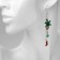 New Year! Earrings "New Year" hanging, snowflake on a chain, red-green color in silver
