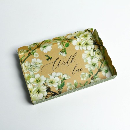 Cookie box, confectionery packaging with PVC lid, "bee", 22 x 15 x 3 cm-3