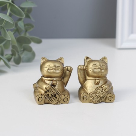 NECSK Polystone "Mani-Neko. Happiness and wealth" Set 2 pcs 3.5x4.5 cm