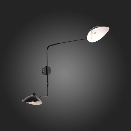 Wall lamp ST LUCE. SL305.401.02. SPRUZZO. 2x60 watts, e27, 18x75 cm, black color-10