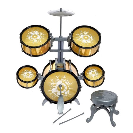 Drum installation "Gold", 5 drums, plate, sticks, stool, pedal-2