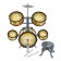 Drum installation "Gold", 5 drums, plate, sticks, stool, pedal