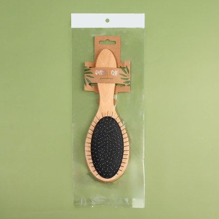 Massage comb “SWAR”, 8.2 × 23.3 cm, color “Light Wood”/Black-4