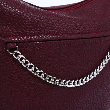 Janelli Cross-Boda Bag on a zipper, 2 external pockets, burgundy color-3