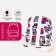 Baby backpack on lightning, 3 outer pockets, pink/white color