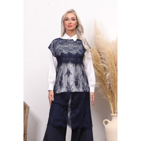 Women's tunic, size 44, blue color-5