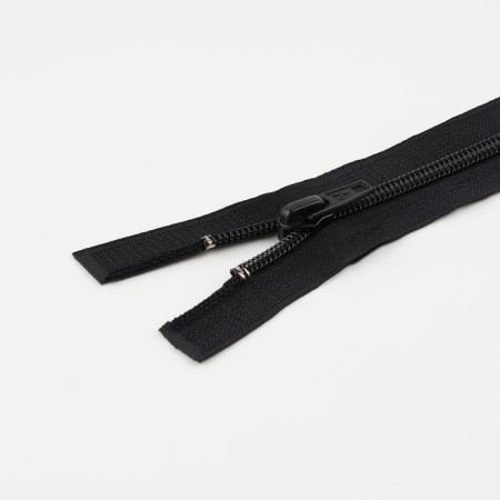 Lightning "Spiral", No. 7, connective, 2 runners, automatic locks, 80 cm, black color-1