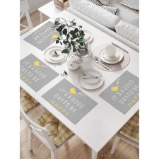 A set of napkins for setting the table “The inscription to be happy and a bird”, rectangular, size 32x46 cm, 4 pcs