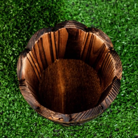 Kashpo wooden "Round" 12x10cm-3