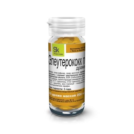 The Eleutorococcus P complex, a general toning, general strengthening action, 50 dragees of 200 mg