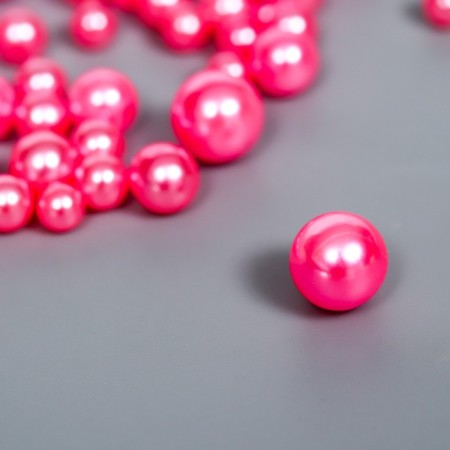 Decor for creativity plastic "Balls. Bright pink" d = 1.5-8 mm, set 10 grams-1