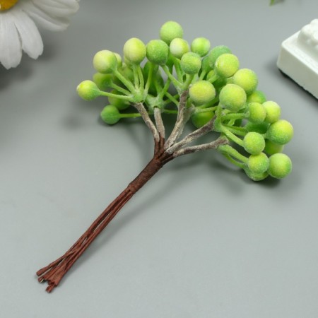 Decor for creativity "Berries" 1 bouquet = 6 branches green 10 cm-1