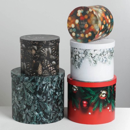A set of gift boxes 5 in 1 "New Year's photo", 13 x 14–19.5 x 22 cm, New Year-1