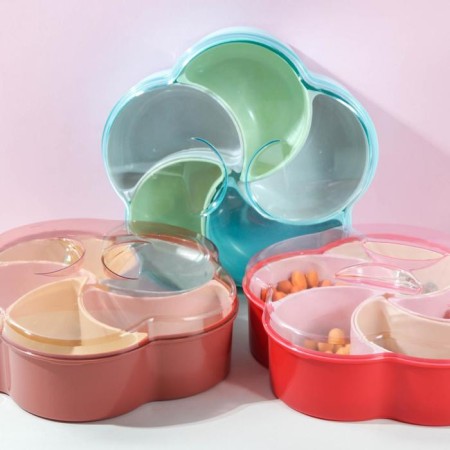 Menzhitsa with the Baroque lid, 26 × 25 × 7 cm, 5 removable cells, color mix-4