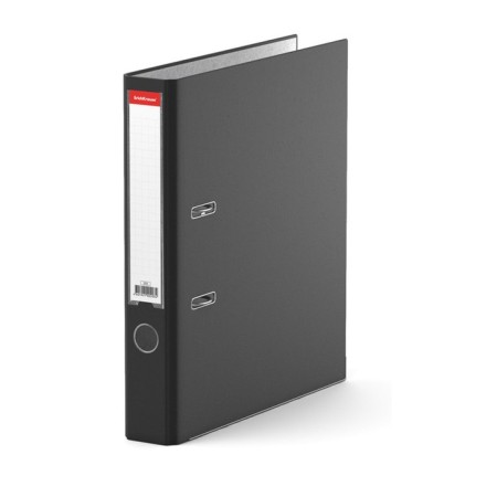 A4, 50 mm, Erichkrause “Business” folder, assembled, black, plastic pocket, metal kant, 2 mm cardboard, capacity of 350 sheets-3
