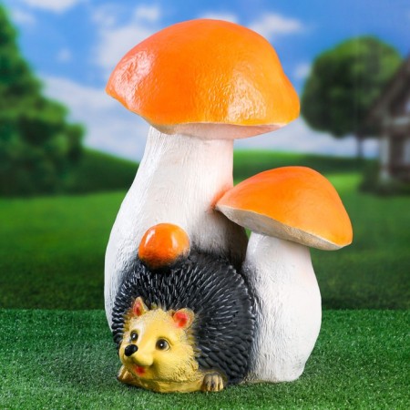 Garden figure "Hedgehog under the mushroom" 36x33x44cm-1