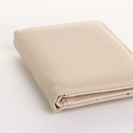 Women's wallet on the button, beige color-2