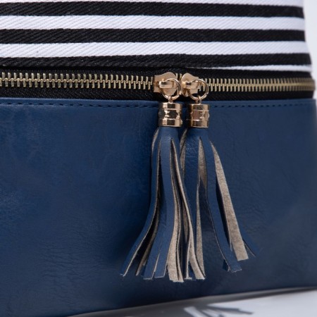 Bag Cross-Bodi with a zipper, blue color-5