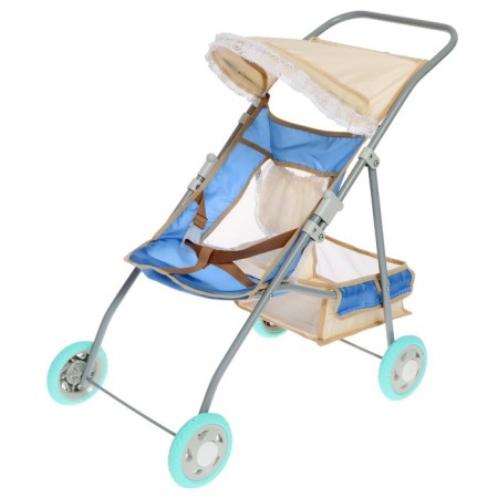 Puppet stroller No. 5, beige color with blue