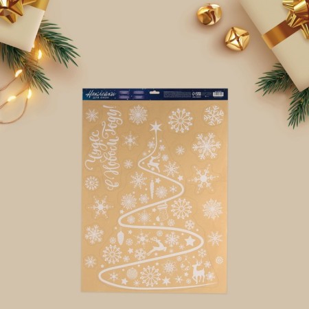 Stick for windows "New Year Christmas tree", reusable, 50 x 70 cm, New Year-1