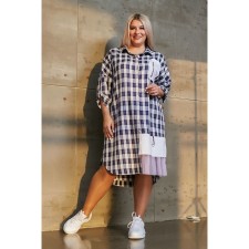 Dress shirt female luxury plus, size 66, blue color