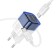 Network charger HOCO C125A, Type-C, 20 W, transparent, Type-C-Type-C, Blue