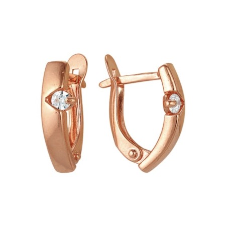 Earrings "Classic" with an insert, gilding
