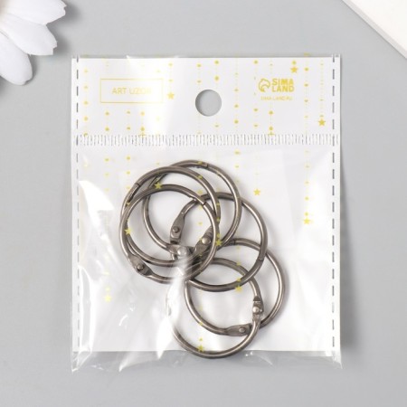 Rings for creativity (for photo albums) "black" int. D = 2.5 cm external. D = 3 cm set 6 pcs-6
