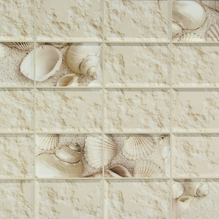 PVC panel faceted rectangle white shell 960x480 mm-1