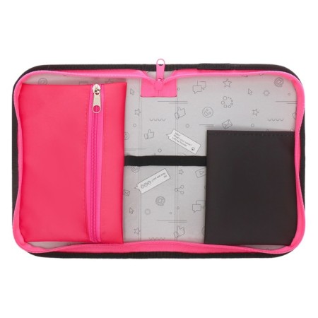 Penal 1 section 140 x 210 x 40 mm, folding pocket and cosmetic bag, fabric, calligrata topontent "Anime eyes"-3