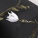 Brooch "Flower" lily, white color in gold