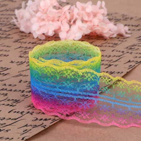 Capricon lace "Rainbow Bright", 45 mm × 10 ± 1 m, color multi -colored No. 1