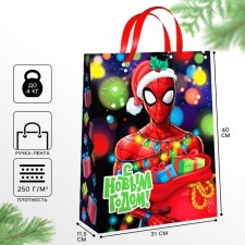 New Year. Gift package, 31x40x11.5 cm, packaging, spider-man