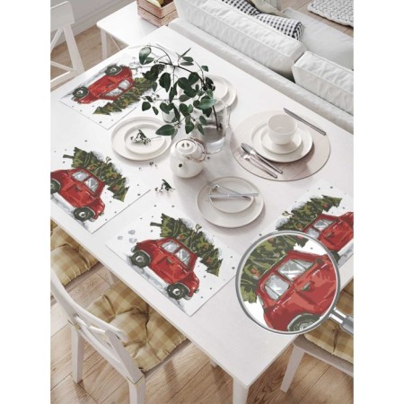 A set of napkins for setting the table "The Christmas tree is in a hurry to celebrate", rectangular, size 32x46 cm, 4 pcs-1