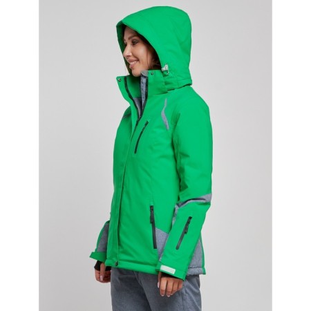 Ski jacket female winter, size 42, green color-3