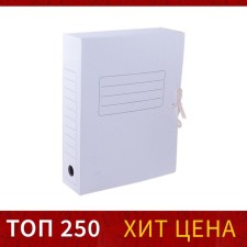 Archive folder with ties, microhofrocard, 80 mm, white, up to 750 liters