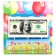 Candle in a cake on a skewer cash "100 dollars", 9.2 cm, 5 minutes, 60 g