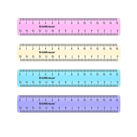 Line 15 cm Erichkrause "Pastel", opaque, bilateral scale, mix-1