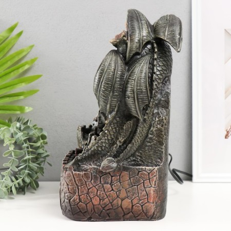The desktop fountain from the network, backlight "Dragons on the tower" 20x18x35 cm-3