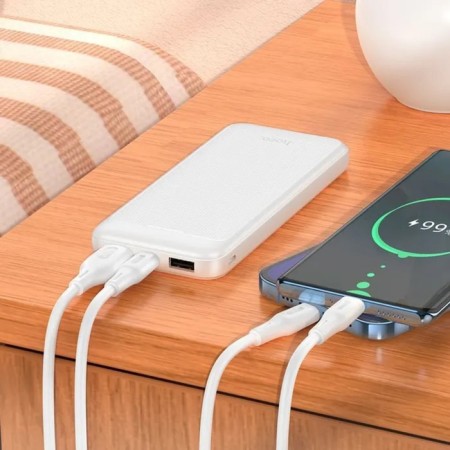External battery Hoco J111, 10,000 mAh, 2 USB, 2 A, display, white-2
